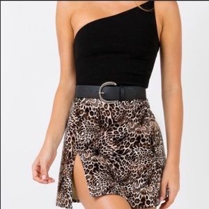 Princess Polly Faux Leather Leopard Skirt